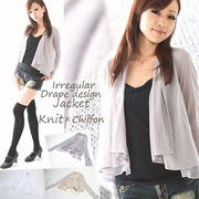 ��NEW�y�āz���j�b�g��Chiffon���h���[�v�f�U�C����C���M�����[�W���P�b�g ��ModeCasual