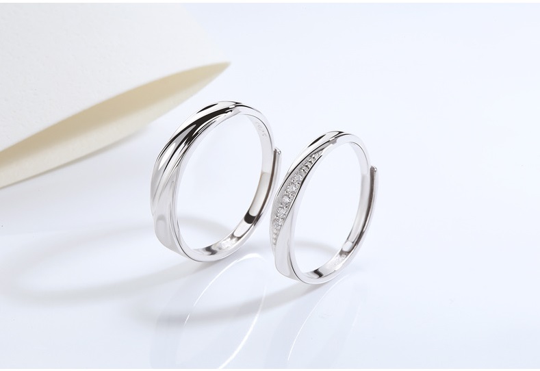 即納指輪 リング 誕生日プレゼント カップル 婚約指輪 プラチナ仕上 シルバー925 サイズ調節OK ペアリング