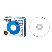 【DRW47PA10S】 TDK データ用 DVD-RW ホワイト・ディスク 10枚パック (インクジェットプリンタ・1-2倍速記