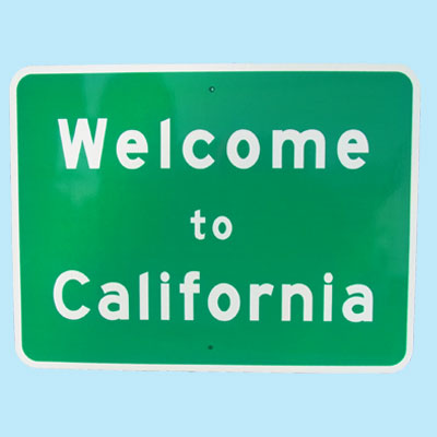 US Welcome to California トラフィックサインボード