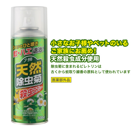 殺虫剤　夕顔 天然除虫菊スプレー/日本製 　 sangost