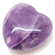 天然石 パワーストーン/ アメジスト・紫水晶　ハート型　アクセサリーパーツ