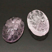 天然石 パワーストーン/ アメジスト・紫水晶　彫刻オーバル　アクセサリーパーツルース