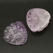 天然石 パワーストーン/ アメジスト・紫水晶　彫刻アクセサリーパーツルース