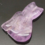 天然石 パワーストーン/ アメジスト・紫水晶　ねこ・猫　アクセサリーパーツ