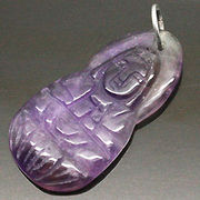天然石 パワーストーン/ アメジスト・紫水晶　 彫刻　ペンダントトップ