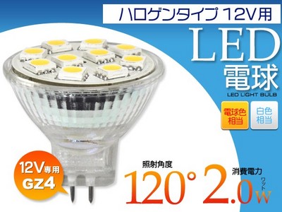 ＜LED電球＞店舗用照明に最適！ GZ4用LEDスポットライト 12V専用