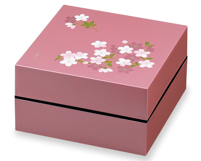【生活雑貨】18cmオードブル重二段/あけぼの桜/ピンク/お重