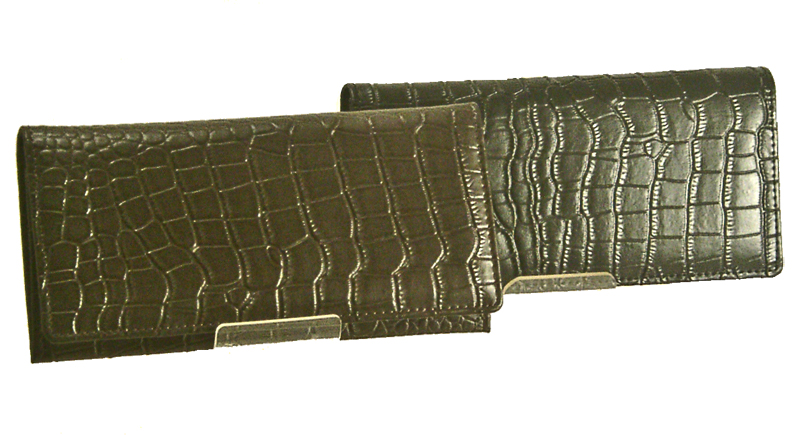 クロコ型押し牛床革素材の、高級感のあるシンプルなメンズ長財布！MS-22