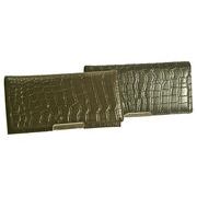 クロコ型押し牛床革素材の、高級感のあるシンプルなメンズ長財布！MS-22
