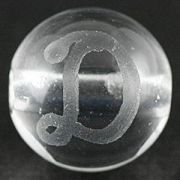 【彫刻ビーズ】水晶 8mm (素彫り) アルファベット「D」