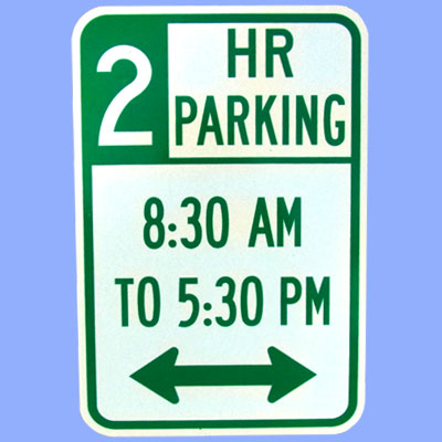 US 2 HR PARKING トラフィックサインボード