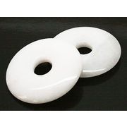 天然石　ピーディスク・円盤　スピリチュアル パワーストーン /ホワイトジェード 40mm