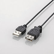 エレコム 極細USB2.0延長ケーブル A-A延長タイプ 0.5m U2C-EXN05BK