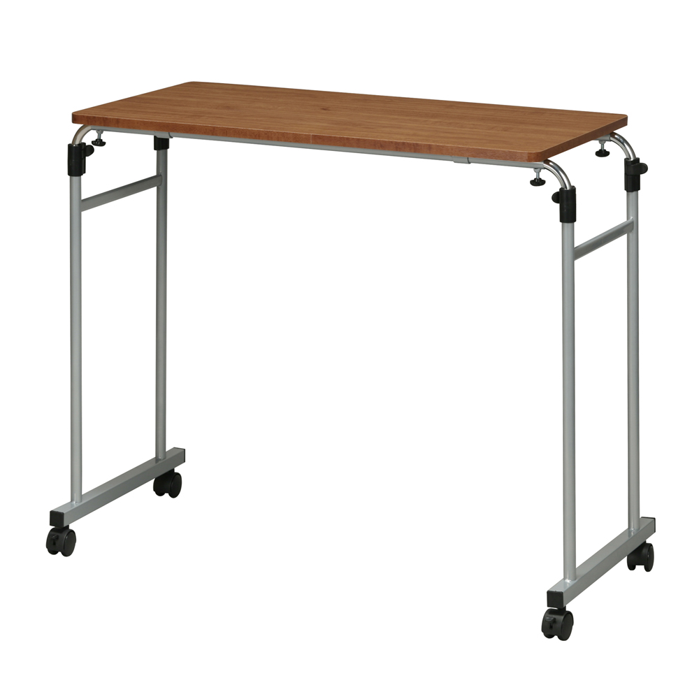 高さ・幅が調整可能◎伸縮式ベッドテーブル 介護 サイドテーブル 木目