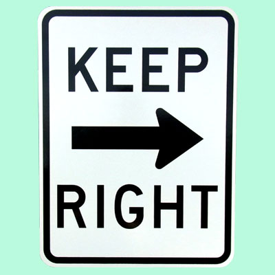US KEEP RIGHT トラフィックサインボード