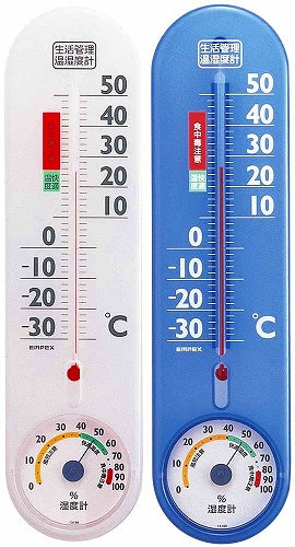 《日本製》【定番スケルトン】生活管理温・湿度計