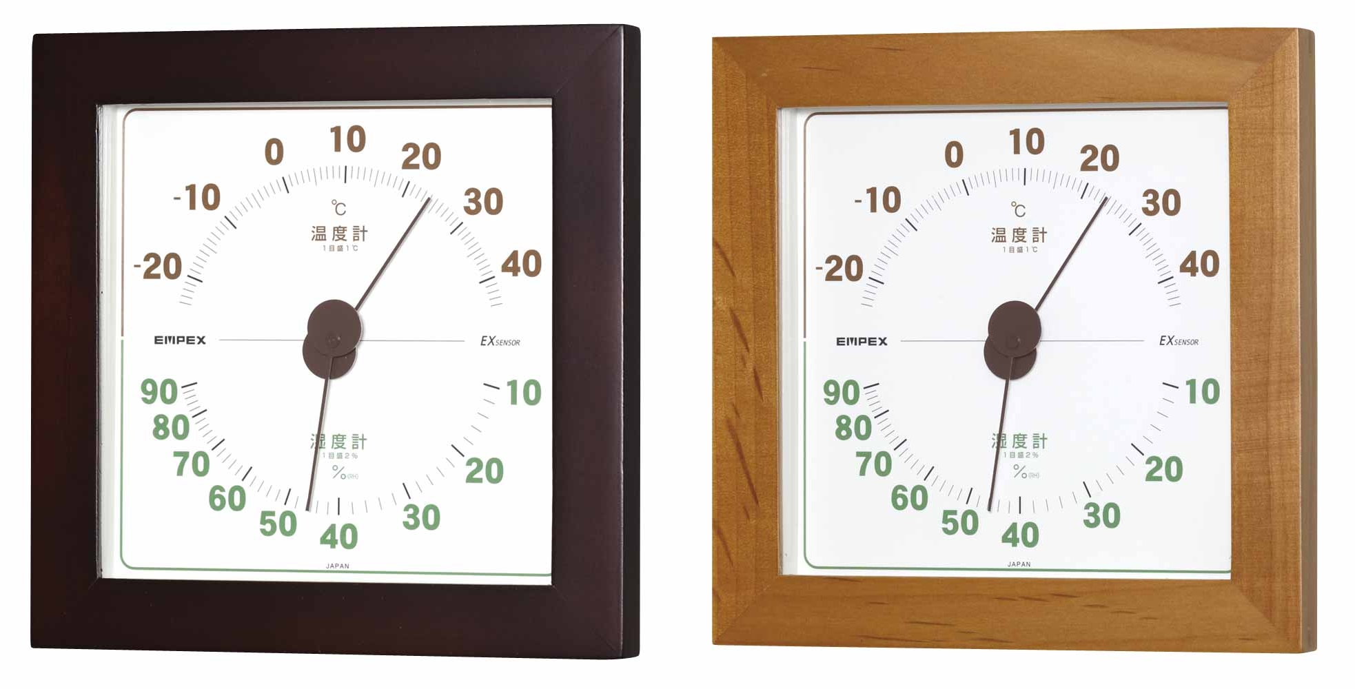 《日本製》【天然木スタンダード】ウエストン温・湿度計