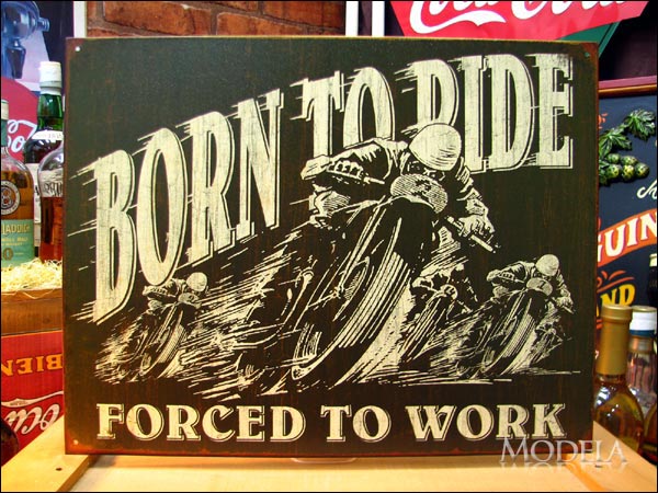アメリカンブリキ看板 Born to Ride バイク