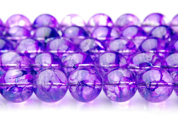 パープルクラック水晶（紫） 10mm １連（約38cm）_R774-10