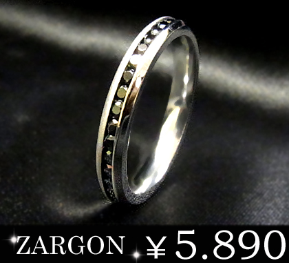 【ZARGON】ザルゴンダイヤモンドCZフルエタニティステンレスリング/ブラック