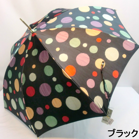 【日本製】【雨傘】【長傘】甲州産ほぐし織り多色乱水玉柄ジャンプ雨傘