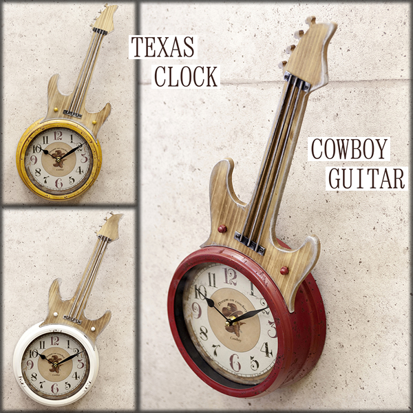 【SALE/値下げ】テキサス クロック カウボーイギター【壁掛時計】
