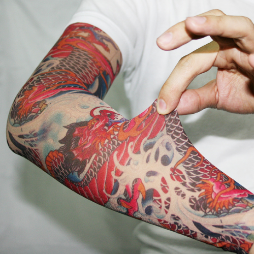 タトゥースリーブB 赤龍タイプ1 和彫り風で手彫り感！/Tattoo Sleeves アームウォーマー 株式会社 センター商事 | 卸売・  問屋・仕入れの専門サイト【NETSEA】