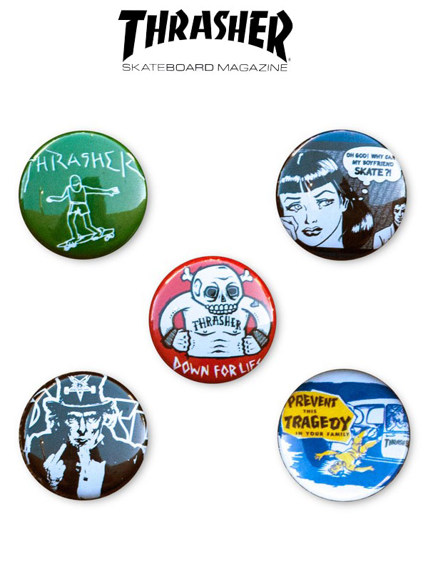 THRASHER Usual Suspects Buttons (5Pack)  14677