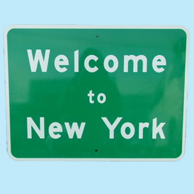 US Welcome to New York トラフィックサインボード