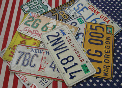 アメリカ陸運局払下げアイテム!【USED CAR NUMBER PLATE】