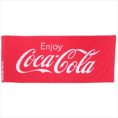 《日用品》コカコーラ ジャガードロングタオル/Enjoy ロゴ