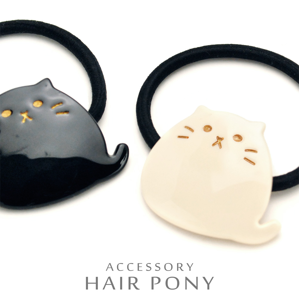 ▼MAGGIO▼【シンプルで身につけやすい◎】ぷっくりなネコが可愛い♪ おすわりネコ(猫)ヘアゴム