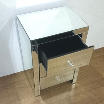 ミラー家具】 チェスト 鏡 ディスプレイ台 サイドテーブル（直送可能