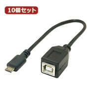 変換名人 【10個セット】 USBケーブル20cm microHOST to Bメス US