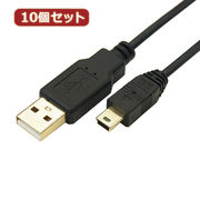 変換名人 【10個セット】 極細USBケーブルAオス-miniオス 5m USB2A-M5
