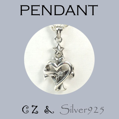 ペンダント-4 / 4143-CHP91  ◆ Silver925 シルバー ペンダント クロス＆ハート＆星  ＣＺ