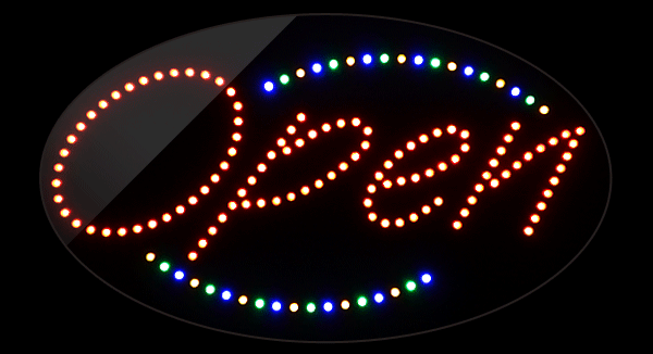 LEDサインボード Open 380×685 筆記体 LED 看板 サインボード オープン 営業中 営業 モーションパネル 株式会社カスミ商事  問屋・仕入れ・卸・卸売の専門【仕入れならNETSEA】