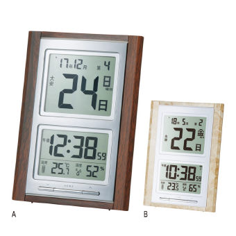 （クロック／ウォッチ）（ウェザー／カレンダー時計／温湿時計）デジタル日めくり電波時計 NA-101