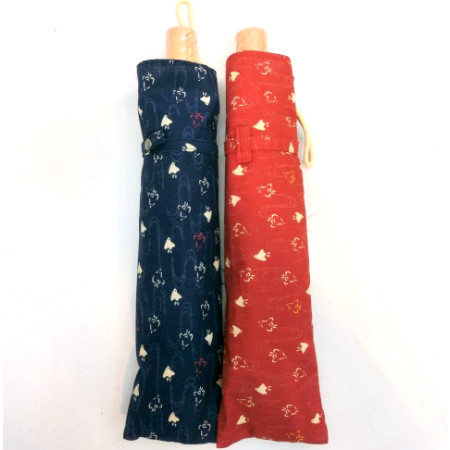 【日本製】【晴雨兼用】【折りたたみ傘】ムラ染クロス日本伝統の柄・単色和調小千鳥晴雨兼用折畳傘