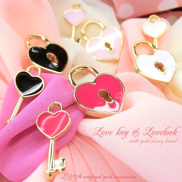 ▼SALE▼L&A Original Parts★K16GP★ハートのカギチャームで愛を確かめて♪76“lovekey & lovelock”