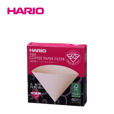 「公式」V60用ペーパーフィルター01M 40枚入り VCF-01-40M_HARIO(ハリオ)