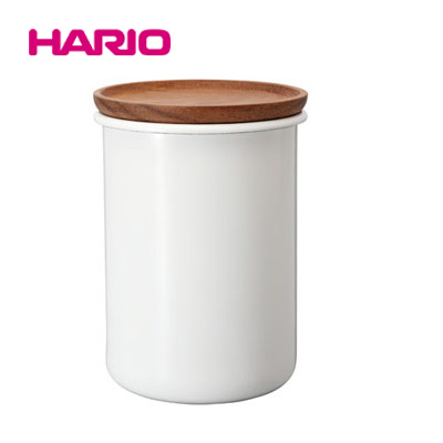 「公式」ボナ・琺瑯ティー＆コーヒーキャニスター 200　BCN-200-W  HARIO（ハリオ）