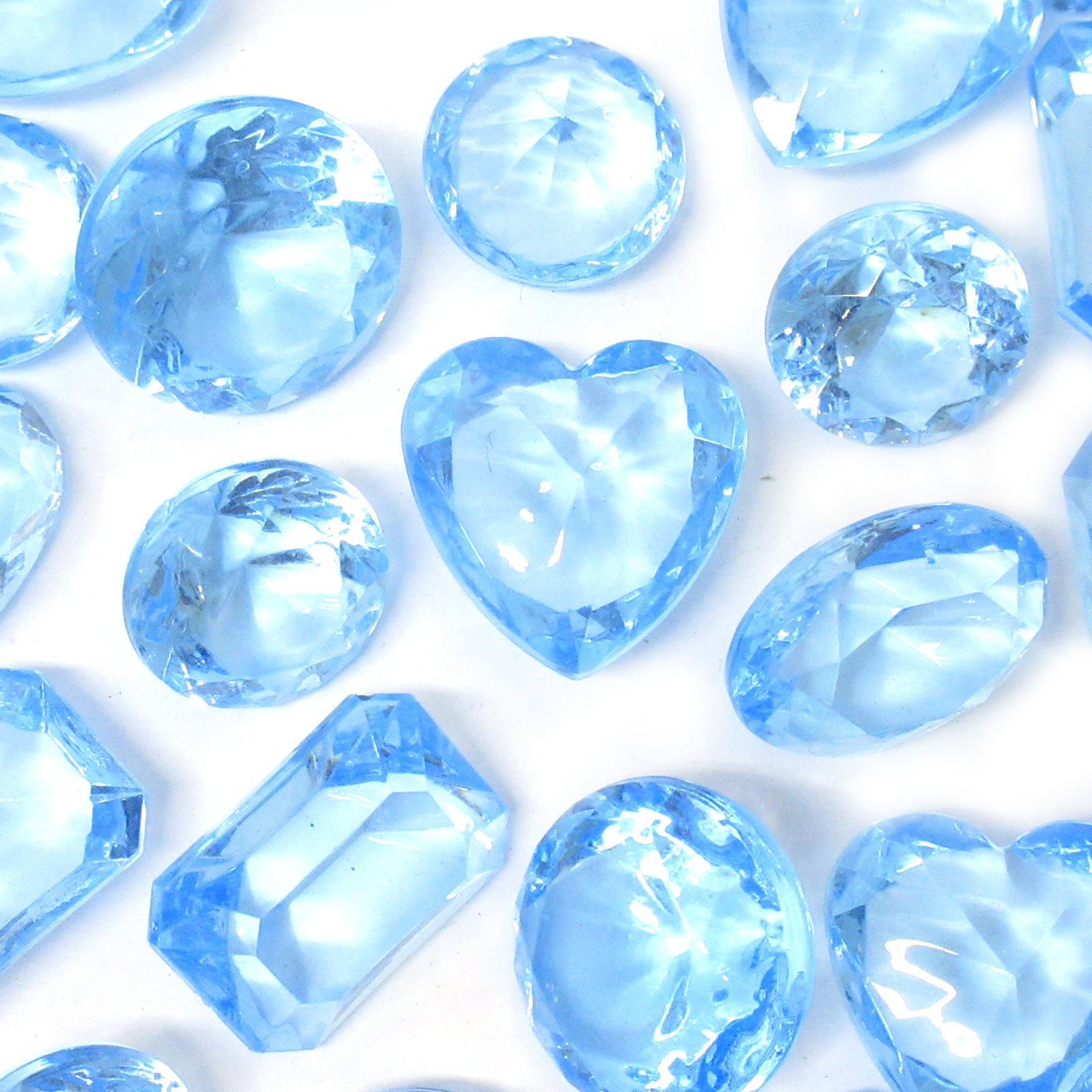 【縁日お祭り・宝石すくい】クラッシュアイス　ダイヤカット　ライトブルー　270pcs/1kg　No.506-694