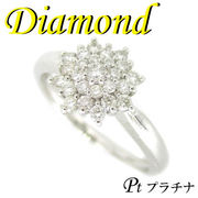 1-1706-03035 KDT  ◆  Pt900 プラチナ フラワー リング  ダイヤモンド 0.30ct　12号