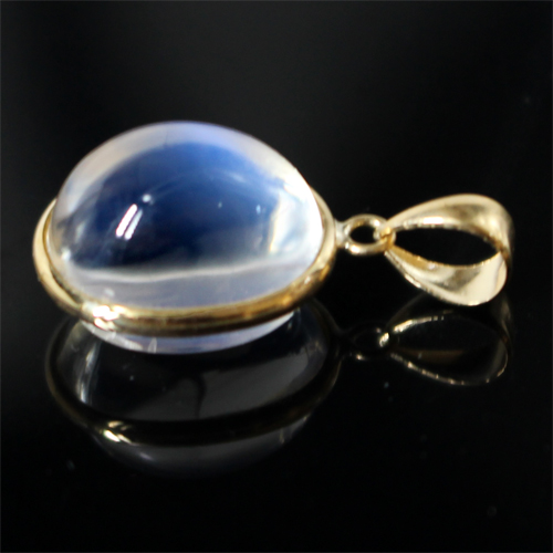 6.6ct K18ムーンストーンブルーシラーペンダントトップ【FOREST 天然石 