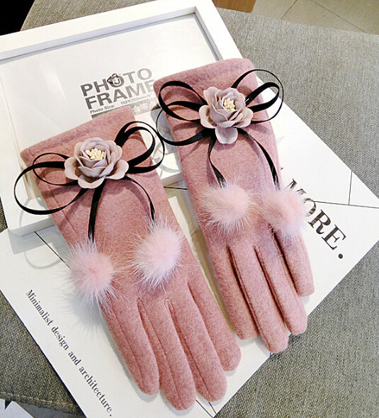 秋冬 プレゼント 韓国 手袋 スマホタッチ カートゥーン 学生 リボン ポンポン グローブ ファッション雑貨 春栄 株式会社 問屋 仕入れ 卸 卸売の専門 仕入れならnetsea