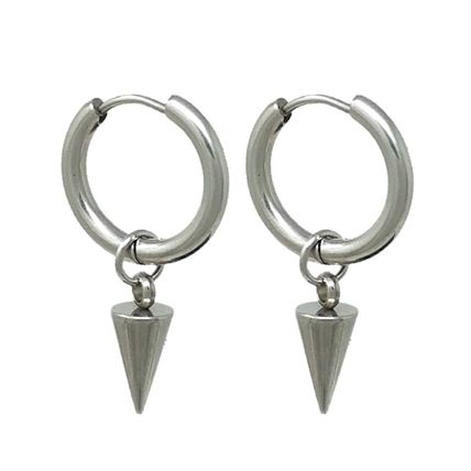 フープピアス スパイク 両耳 ニードル トゲ ピアス リングピアス