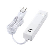 エレコム USBタップ USBメス×2 AC×2 ケーブル1.5m 2.4A ホワイト M