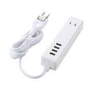 エレコム USBタップ USBメス×4 AC×2 ケーブル1.5m 3.4A ホワイト M